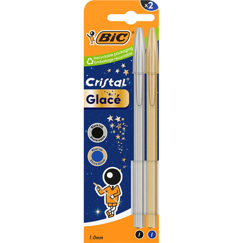 Esferográfica Cristal Glacé Ouro+Prata 2 Unidades Bic