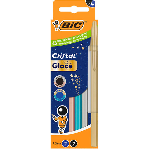 Esferográfica Cristal Glacé em 4 cores 4 Unidades Bic