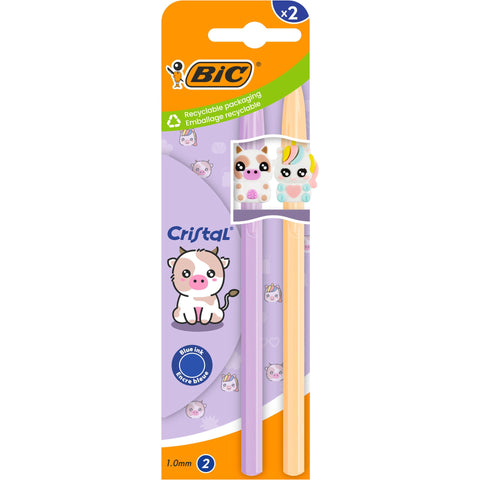 Esferográfica Cristal Figurine Vaca/ Unicórnio 2 Unidades Bic