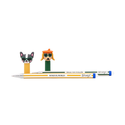 Conjunto Canetas Apag. Bo-Bo-Dachshund+Bulldog