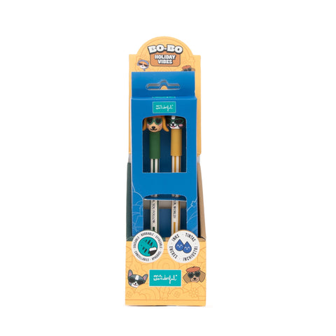 Conjunto Canetas Apag. Bo-Bo-Dachshund+Bulldog