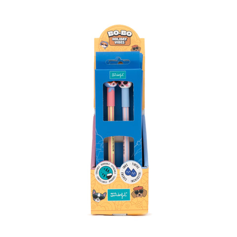 Conjunto 2 Canetas Apagar Bo-Bo-Gato+Chihuahua