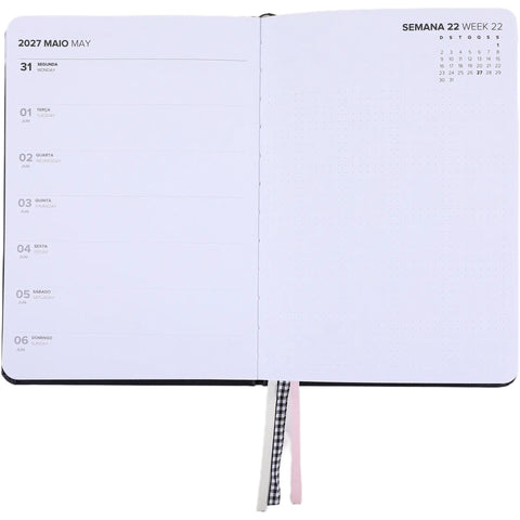 Agenda A5 2027 12 Meses Semanal Calm (várias opções) Note!