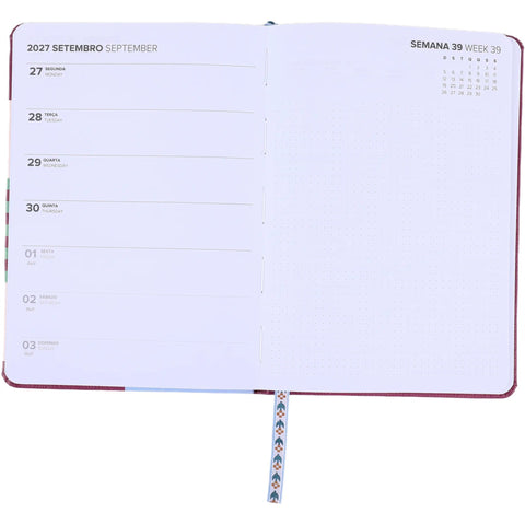 Agenda A5 2027 12 Meses Semanal Squares (várias opções) Note!