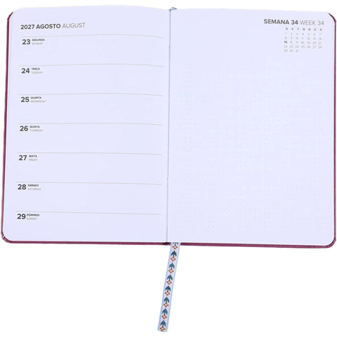 Agenda A5 2027 12 Meses Semanal Squares (várias opções) Note!