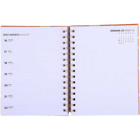 Agenda Espiral A5 2027 12 Meses Semanal Flowers (várias opções) Note!