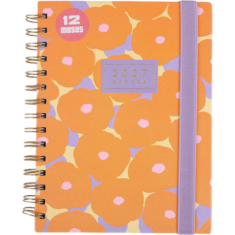 Agenda Espiral A5 2027 12 Meses Semanal Flowers (várias opções) Note!