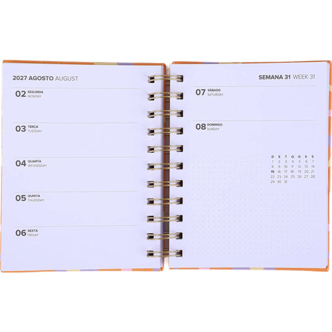 Agenda Espiral A6 2027 12 Meses Semanal Flowers (várias opções) Note!