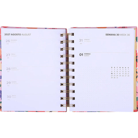 Agenda Espiral A6 2027 12 Meses Semanal Flowers (várias opções) Note!