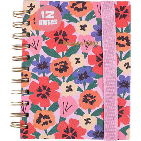 Agenda Espiral A6 2027 12 Meses Semanal Flowers (várias opções) Note!