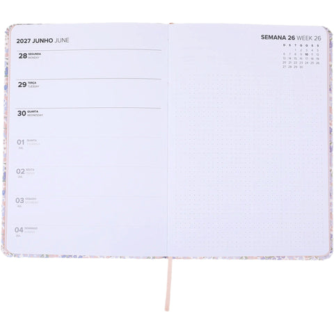 Agenda A5 2027 12 Meses Semanal Mini Flowers (várias opções) Note