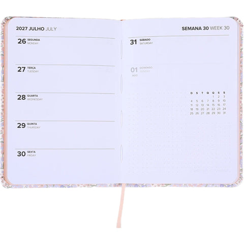 Agenda A6 2027 12 Meses Semanal Mini Flowers (várias opções) Note!