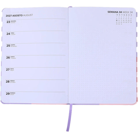 Agenda A5 2027 12 Meses Semanal Geometric (várias opções) Note!
