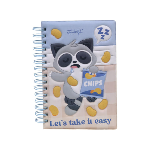 Caderno Formato A5 Squishy - Lazy Raccoon