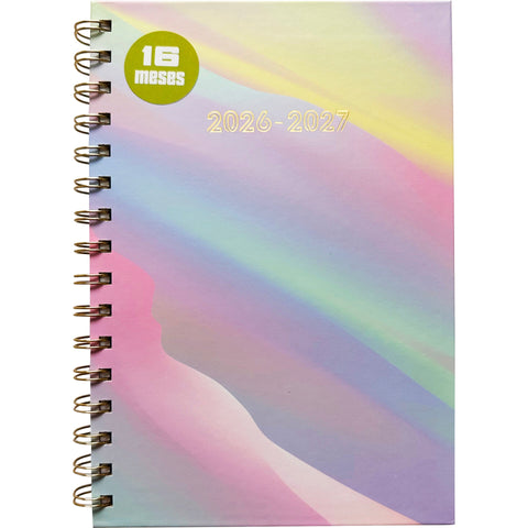 Agenda Espiral A5 26/ 27 16 Meses Semanal Iris (várias opções) Note!