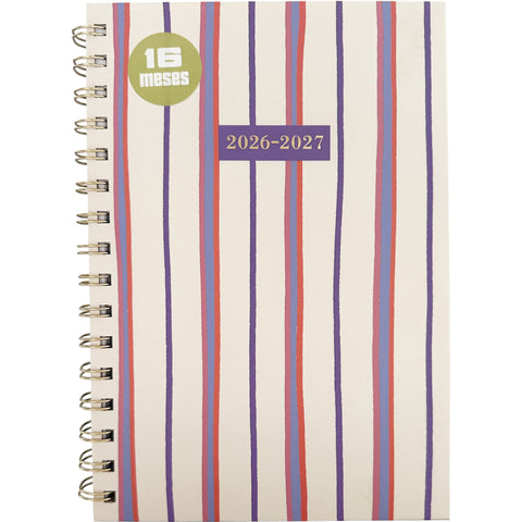 Agenda Espiral A5 26/ 27 16 Meses Semanal Strips (várias opções) Note!