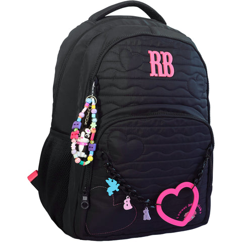 Mochila Corações Preto Rebecca Bonbon