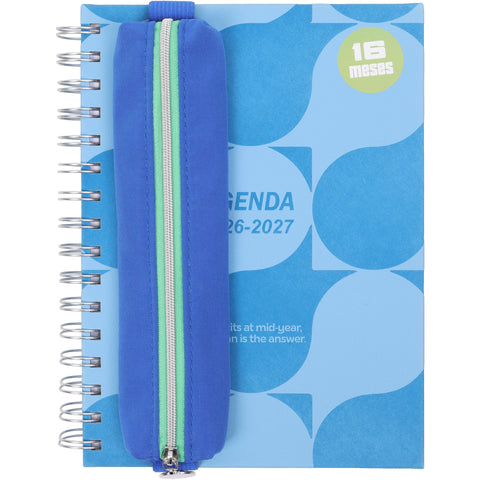 Agenda Espiral A5 26/27 16 Meses Semanal com Estojo Half (várias opções) Note!