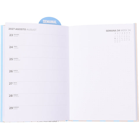 Agenda A5 2027 12 Meses Semanal com Esferográfica Story (várias opções) Note!