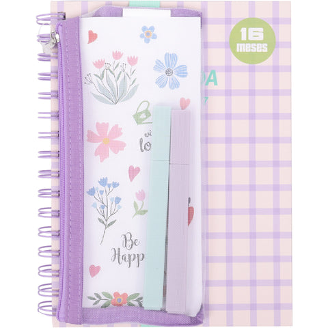 Agenda A5 26/27 16 Meses Semanal com Estojo e Sublinhadores Spring (várias opções) Note!