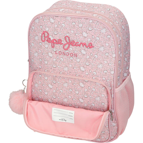 Mochila Dupla 40 Centímetros Mia Rosa Claro Pepe Jeans