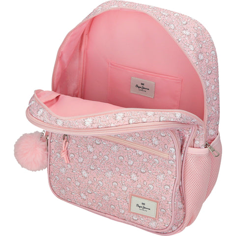 Mochila Dupla 40 Centímetros Mia Rosa Claro Pepe Jeans