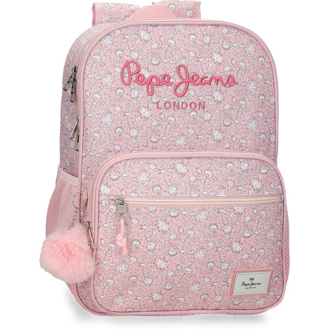 Mochila Dupla 40 Centímetros Mia Rosa Claro Pepe Jeans