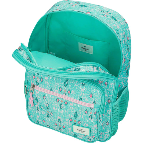 Mochila Dupla 40 Centímetros Sun Verde Turquesa Pepe Jean