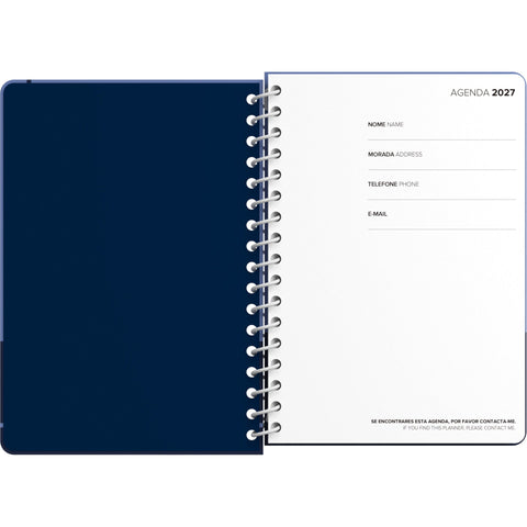 Agenda Espiral A5 2027 12 Meses Semanal Classic (várias opções) Note!