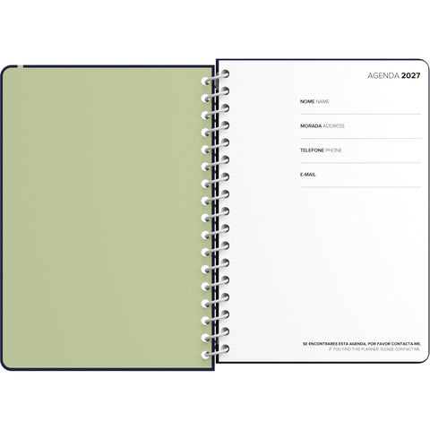 Agenda Espiral A5 2027 12 Meses Semanal Classic (várias opções) Note!