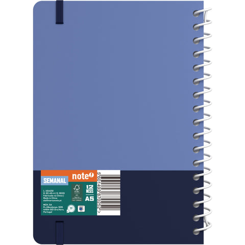 Agenda Espiral A5 2027 12 Meses Semanal Classic (várias opções) Note!