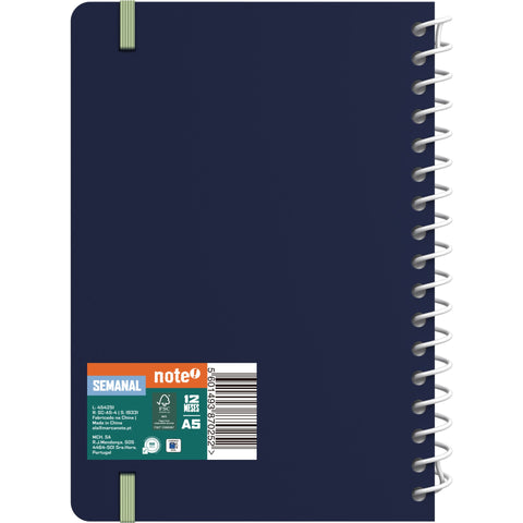 Agenda Espiral A5 2027 12 Meses Semanal Classic (várias opções) Note!