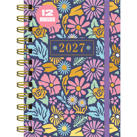 Agenda Espiral A6 2027 12 Meses Semanal Petals (várias opções) Note!