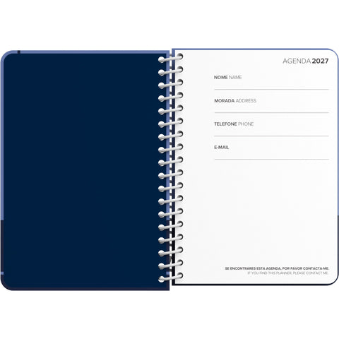 Agenda Espiral A6 2027 12 Meses Semanal Classic (várias opções) Note!