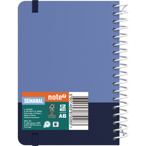 Agenda Espiral A6 2027 12 Meses Semanal Classic (várias opções) Note!