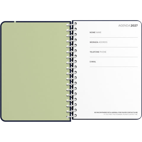 Agenda Espiral A6 2027 12 Meses Semanal Classic (várias opções) Note!