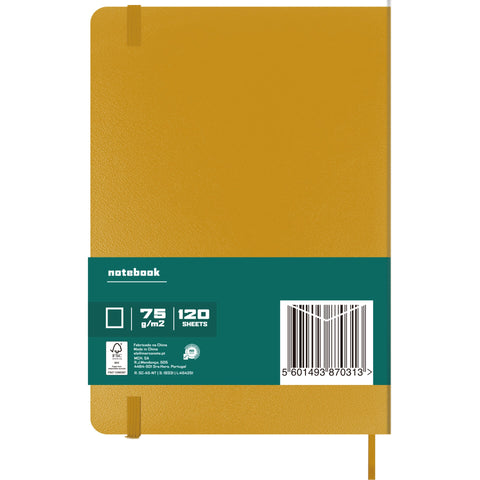 Caderno Agrafado A5 Capa Dura com Elástico Liso (várias opções) Note!