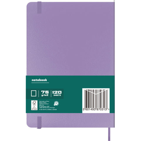 Caderno Agrafado A5 Capa Dura com Elástico Liso (várias opções) Note!