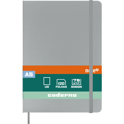 Caderno Agrafado A5 Capa Dura com Elástico Liso (várias opções) Note!
