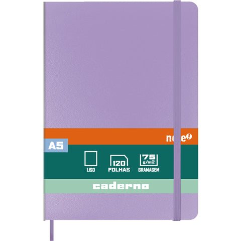 Caderno Agrafado A5 Capa Dura com Elástico Liso (várias opções) Note!