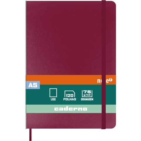 Caderno Agrafado A5 Capa Dura com Elástico Liso (várias opções) Note!