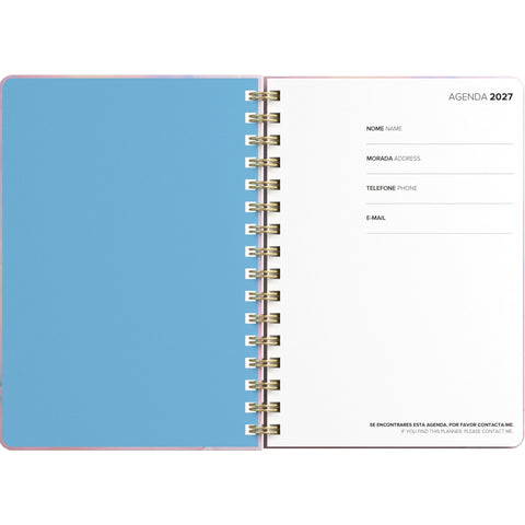 Agenda Espiral A5 2027 12 Meses Semanal Personality (várias opções) Note!