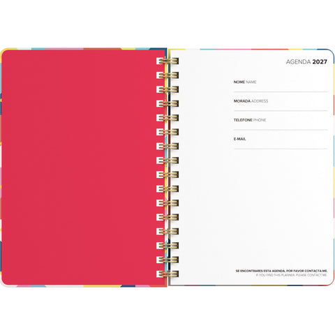 Agenda Espiral A5 2027 12 Meses Semanal Personality (várias opções) Note!