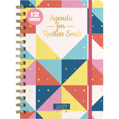 Agenda Espiral A5 2027 12 Meses Semanal Personality (várias opções) Note!