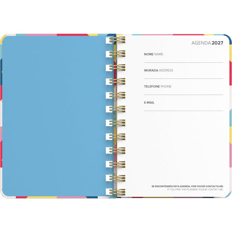 Agenda Espiral A6 2027 12 Meses Semanal Personality (várias opções) Note!