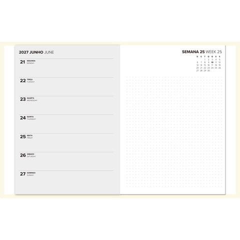 Agenda A7 2027 12 Meses Semanal Petals & Paws (várias opções) Note!
