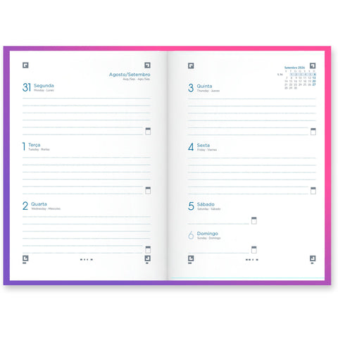 Agenda Escolar A6 Semanal 26/ 27 Gradient (várias opções) Oxford