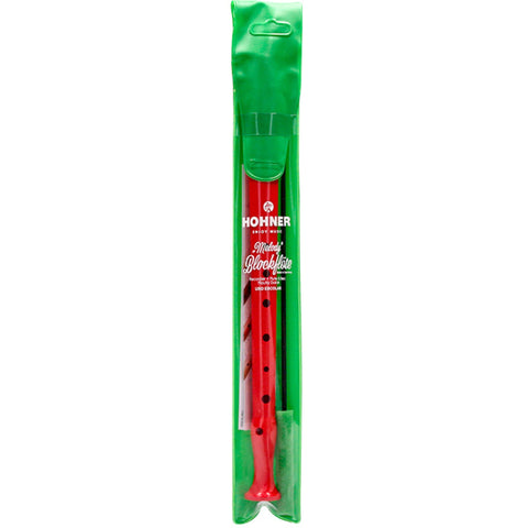 Flauta Vermelha com Bolsa Verde de Transporte Hohner