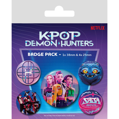 Conjunto 5 Pins - Kpop Demon Hunters
