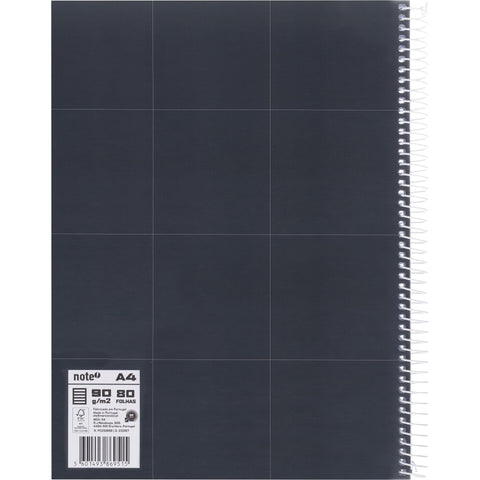 Caderno note espiral capa dura A4 pautado pure p/ app Leccit